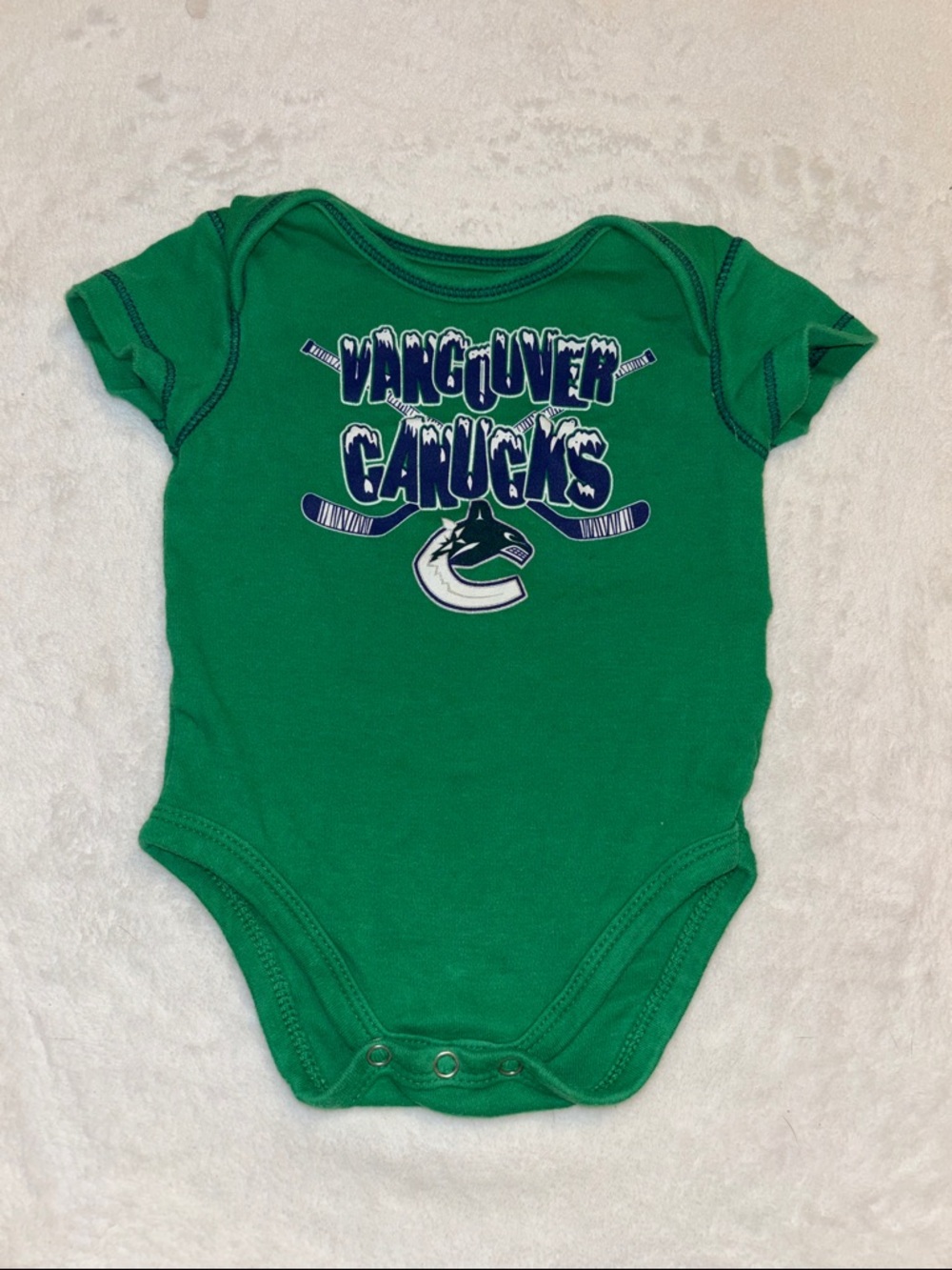 (3 for $10) Vancouver Canucks Green Baby Bodysuit Infant One-Piece NHL